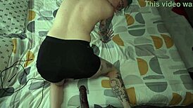 Tatted girlfriend submits to big black cock fucking