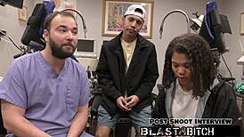 michelle anderson bent over for doctor in latex backstage