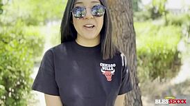 Casting a Virgin Teen 18+ with Hairless Shaved Pussy and Bareback