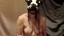 Slave f humiliated with anal defilement