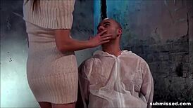 Big cock wanked and cum in femdom cfnm handjob