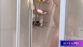 i'm a hot italian milf playing with tits and pussy in shower