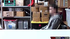 MILF cop blackmails young guy into sex.