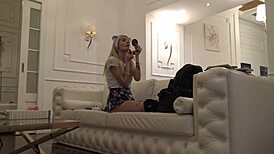 sexy shaved pussy ai butler serves and cums in parody