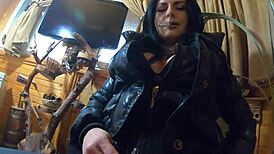 i feel so excited with all that cum covering my black down jacket and leather leggings in this milfycalla preview