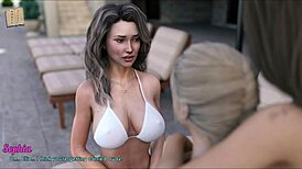 Wife and stepmother in intense big tits action