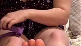 Homemade barefoot exercises for physical therapy