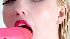 Shower time samantha rone pounds her pink toy