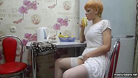 Teen Cumming With Banana In Pussy, Homemade Orgasm, Russian Redhead