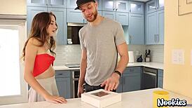 Jizz On Her Donut - Skinny 19 Year Old Daisy Fox Gets Cumshot On Pussy 😍