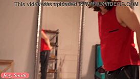 Jeny Smith pranks stretching yoga class with erotic bubble butt reveal