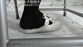 socks fetish with shoes and feet touches