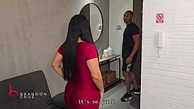 Brandon cruz gives sarah black a hard fuck after gym training.