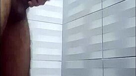 While waiting in the shower for my neighbor, I enjoy some solo time with relaxation.