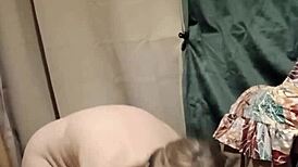 Slave Worships Dominatrix with Dildo and Tits!