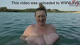 i love my huge bouncing tits on the beach