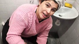 Give me a blowjob in the bathroom