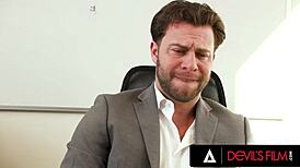 devils film - gorgeous office babe jesse pony gets her sweet ass pounded by her boss 😈
