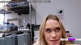 the bikini shoplifter chloe rose gets punished by the old burglar in the office