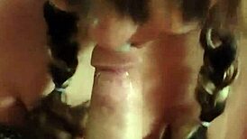 Amateur Wife Practices Deepthroat Blowjob and Tit Play in Homemade Close-Up Scene