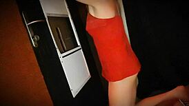 Gloryhole Goddess Edging Her Fan Untill He Cums on the Floor - Redcatsroom