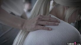 foster couple seduces shy blonde teen with small tits