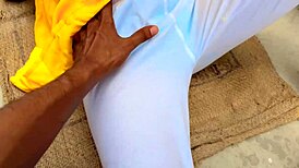 desi village girl gets tight shaved pussy fucked by huge cock in outdoor indian romance