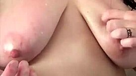 big boob mama showering washing hair & shaving