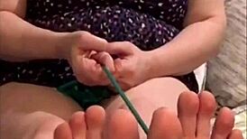 Homemade barefoot exercises for physical therapy