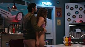 Desperate teen 18+ Katie Kush fucks loan officer roughly.