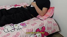 suggestive stepsister catches me masturbating and we end up fucking