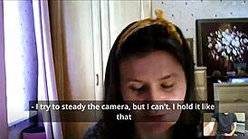 Brunette neighbor girl next door moans in tight panties during solo pov video chat