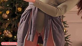 Jeny Smith pranks stretching yoga class with erotic bubble butt reveal