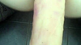 Dildo stretching amateur ass with toys