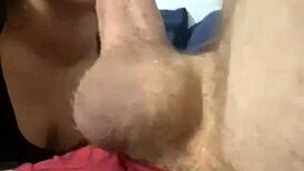 babe sucks husband's big cock in monster blowjob