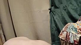 Slave Worships Dominatrix with Dildo and Tits!