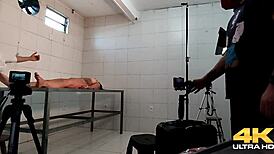 Doctor Assesses Client with Teasing Massage and Glasses On