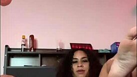 i got horny while stretching on my bed and started masturbating with dildo