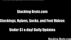 we love sucking stocking covered toes in lesbian bdsm fetish