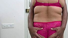 Bikini girl feels pleasure giving handjob to husband