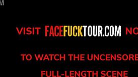 Sexy Blonde Teen 18+ Used for Hardcore Close-Up Face Fuck Upside Down with Rough Blowjob and Cum in Mouth