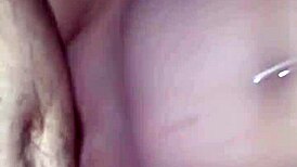 blonde with big tits deepthroats a small cock at home 😍