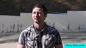 sexy asian teen gives nuru massage