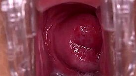 Is that wet pussy squirting so much during hardcore fucking with big tits and shaved hairless body?