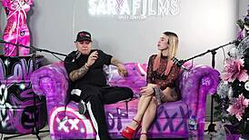 pornstar gets horny in interview and cums multiple times 😍