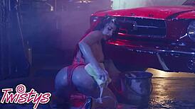 I watch Kylie Rocket masturbate her wet pussy