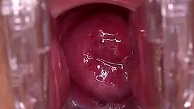 Is that wet pussy squirting so much during hardcore fucking with big tits and shaved hairless body?