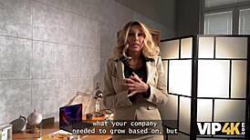 Busty Blonde Karina King Uses Big Fake Boobs To Pay Debt