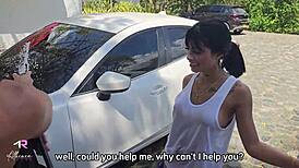 Colombian Has Sex In Public Car Wash With Guy With Big Cock