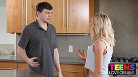 Teen Allie Nicole Demonstrates A Lesson To Her Stepmom.